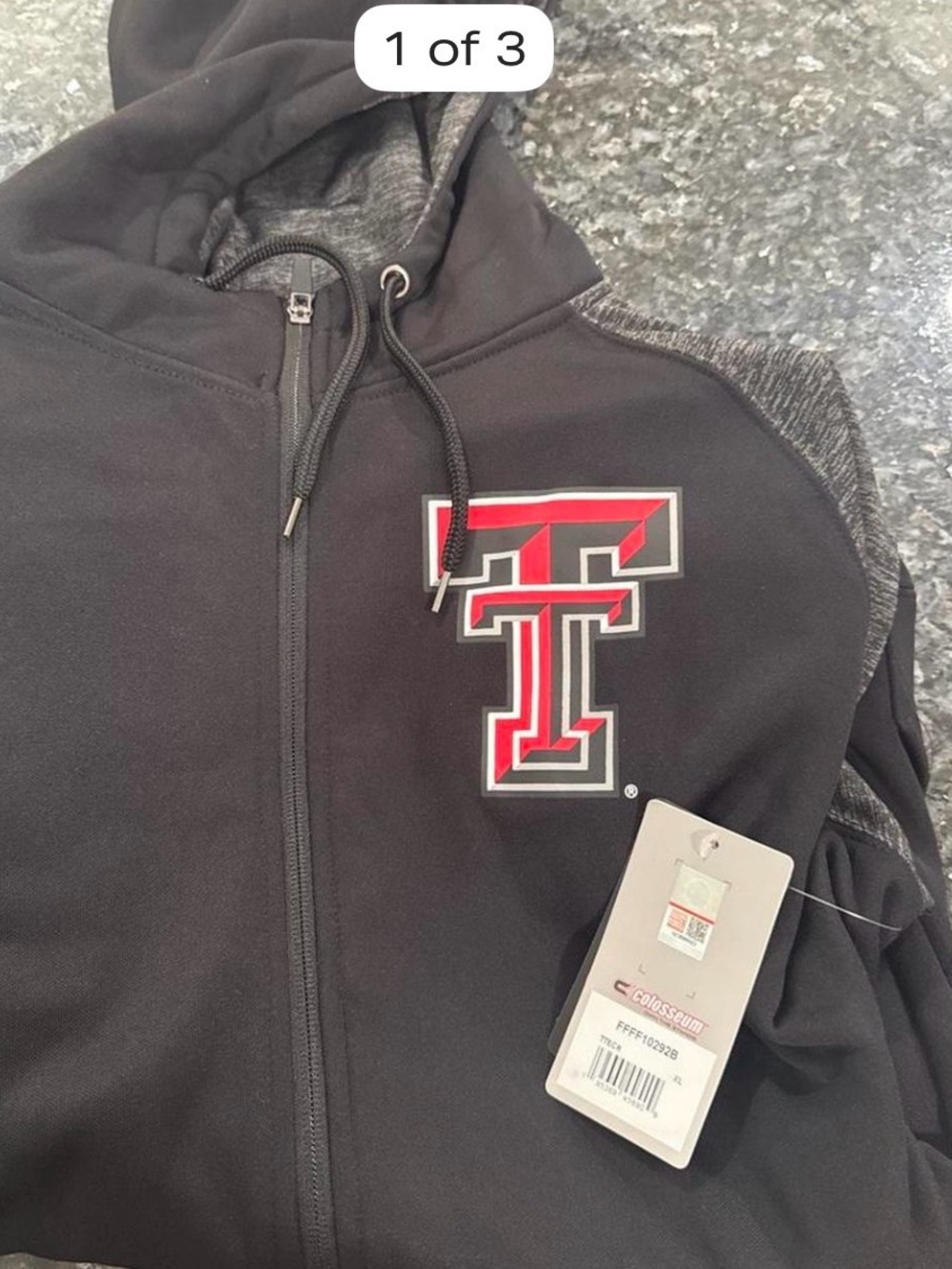 Colosseum Black & Red Texas Tech Full-Zip Hooded Jacket